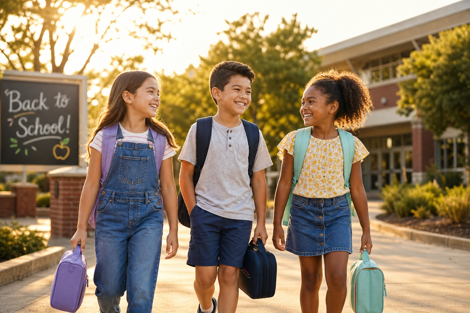 Students with backpacks