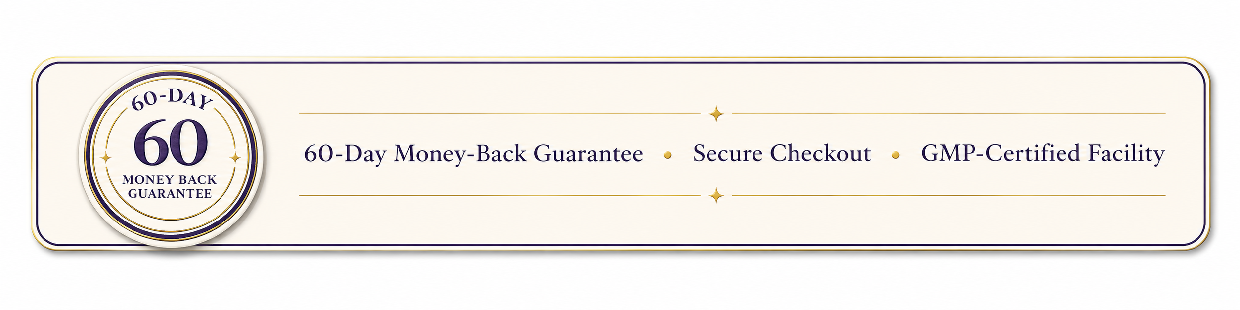 60-Day Money-Back Guarantee · Secure Checkout · GMP-Certified Facility